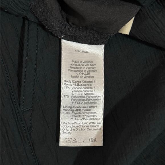 Women's Size M Madewell Crinkled Crepe Straight-Leg Crop Black Pants Airy Drapey - Picture 5 of 6